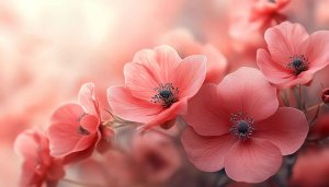 Aesthetic Pink Anemone Flowers 4K Desktop Background Mobile Wallpaper