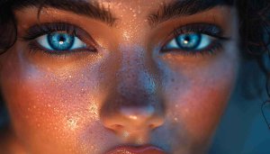 Stunning Blue Eyes Close-Up Portrait Mobile Wallpaper for Phones