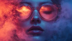 Neon Light Woman Portrait Free Mobile Wallpaper Background Aesthetic