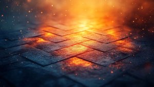 Fiery Floor Tiles 4K Desktop Wallpaper Orange And Blue Glowing