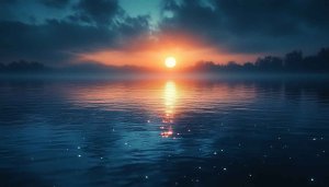 Serene Lake Sunset 4K Desktop Background Peaceful Mobile Wallpaper