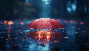 Rainy Day Umbrella 4K Mobile Wallpaper Free Background Image
