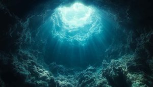 Underwater Cave Rays 4K Desktop Background - No Sign Up