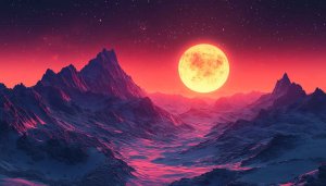 Full Moon Night Landscape Mobile Wallpaper 4K Desktop Background