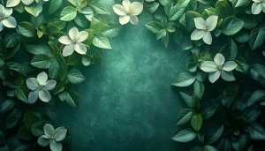 Floral Emerald Green Aesthetic Wallpaper for Desktop and Mobile Background