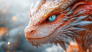 Orange Dragon Face Close-Up 4K Desktop and Mobile Wallpaper