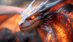 Fiery Dragon 4K Wallpaper Fantasy Art Desktop Background