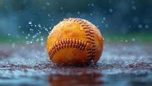 Yellow Softball Wallpaper in Rain for Mobile Background Use