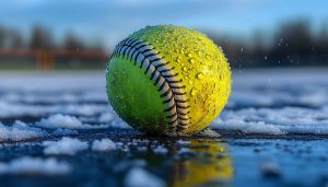 Wet Softball Ball Desktop Background for Mobile Phone Wallpaper