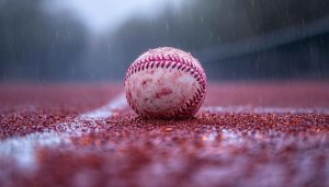 Rainy Baseball Field 4K Wallpaper - Mobile & Desktop Background
