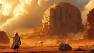 Star Wars Tatooine Wallpaper: AT-AT Walker, Desert, Mobile Background
