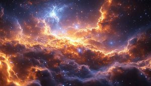 Stunning Orange Nebula 4K Desktop Background - Free Space Wallpaper