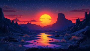 Sunset Mountain River Landscape 4K Desktop Background Wallpaper Free