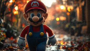 Super Mario Autumn Walk Mobile Wallpaper 4K Desktop Background