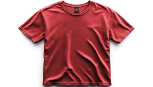 Minimalist Red T-Shirt Mockup Desktop Background Simple Apparel Design