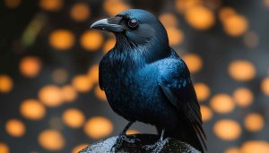 Detailed Raven Portrait Wallpaper - Dark Bird Mobile Background