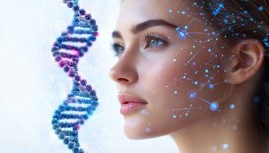 Future Technology DNA Beautiful Woman Mobile Wallpaper 4K Background