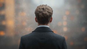 Man Looking at City Lights 4K Mobile Desktop Background