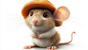 Cute Cartoon Mouse With Hat 4K Desktop Mobile Background Wallpaper