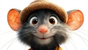 Animated Mouse Character Face Close-up Mobile Wallpaper, 4K Desktop Background