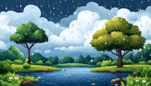 Rainy Lake Landscape Wallpaper for Desktop Background and Mobile Use