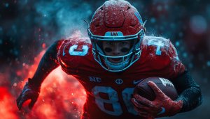 Football Player Red Uniform 4K Mobile Wallpaper Desktop Background