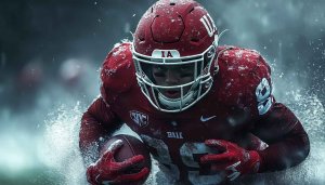 American Football Player Action 4K Mobile Wallpaper, Winter Snow Game