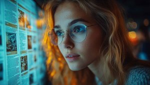 Young Woman Reading News Mobile Wallpaper, Free Background