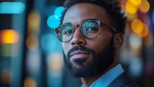Stylish Man Portrait with Glasses 4K Desktop Wallpaper Background