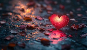 Red Heart Love 4K Wallpaper - Romantic Mobile Background Image