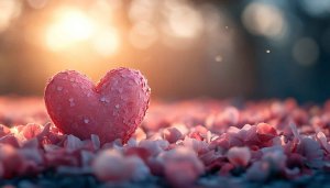Heart Rose Petals Valentine's Day Desktop Background Mobile Wallpaper