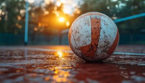 Wet Volleyball Court Sunset, Sports Aesthetic, Free Desktop Background
