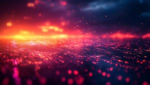 Glowing Red Data Stream Abstract 4K Desktop Background Wallpaper