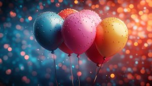 Colorful Balloons Party Decoration Desktop Background, Happy Birthday Wallpaper