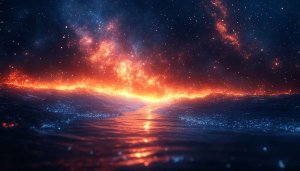 Cosmic Ocean 4K Wallpaper: Galaxy Seascape Desktop Background