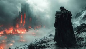 Warhammer 40k Knight Fire City Mobile Wallpaper Background Free