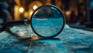 Magnifying Glass Over Map Antique Style Mobile Wallpaper Backgrounds