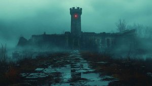 Mystical Tower Ruins Mobile Wallpaper - Foggy Fantasy Backgrounds