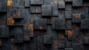 3D Dark Blocks Texture 4K Desktop Background Phone Wallpaper
