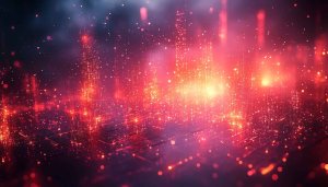 Glowing Red Cityscape 4K Wallpaper for Desktop and Mobile
