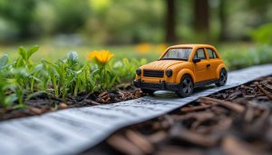 Yellow Toy Car Mobile Wallpaper, Green Nature Desktop Background