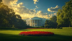 White House Sunset 4K Desktop Wallpaper Free Easy Access