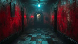 Scary Hallway Mobile Wallpaper, Dark Horror Themed Desktop Background