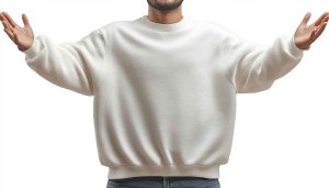 Man in White Sweatshirt Mockup | Free Background Image