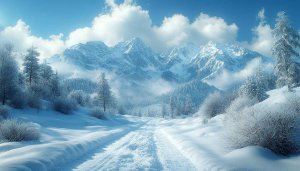 Snowy Mountains 4K Wallpaper - Winter Scenery Mobile Background