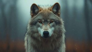 Majestic Wolf Portrait 4K Mobile Wallpaper Wilderness Animal Background