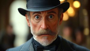Sir Top Hat Man Intense Stare Portrait 4K Desktop Wallpaper
