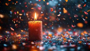Festive Candlelight Mobile Wallpaper Sparkling Petal Fall, Free Background