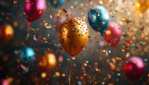 Celebration Balloons and Confetti Mobile Wallpaper for Birthday Party