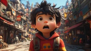 Animated Boy Shocked Face 4K Desktop Background Mobile Wallpaper